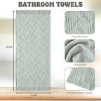 4 Pack Boho Hand Towel for Bathroom Kitchen, Mint Green