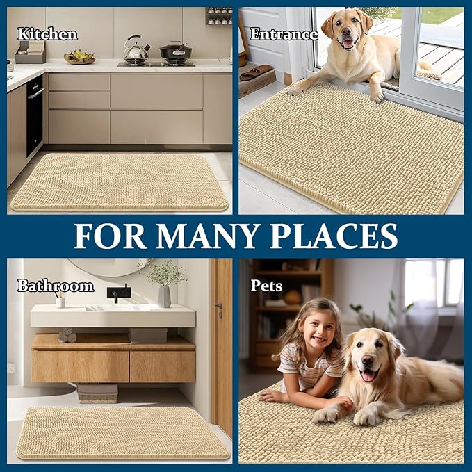 OLANLY Dog Door Mat for Muddy Paws 59x32, Absorbs Moisture and Dirt, Absorbent - Image 8