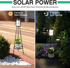 VISFLAIR 2 Pack Solar Lights with Plant Stand, Outdoor Floor Lamps, Waterproof Solar Powered Floor Lamps for Patio Deck Porch Yard Garden Decor