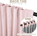 100% Blackout Shield Soft Pink Linen Blackout Curtains - Image 3