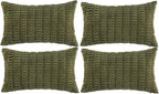 Fancy Homi 4 Packs Boho Moss Green Decorative Throw Pillow Covers 12x24 Inch by Fancy+Homi