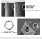 MIULEE 2 Panels Velvet Curtains Solid Soft Grommet Grey Curtains Blackout - Image 2