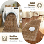 Washable Area Rug 2'6'' x 8' Vintage Traditional Persian Mat - Image 7