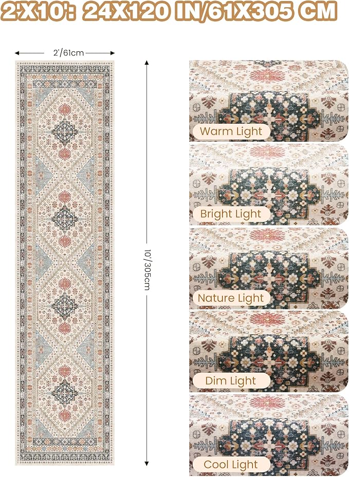 Runner Rug 2x10, Ultra-Thin Kitchen Rugs Non Slip Washable Rugs - Image 9