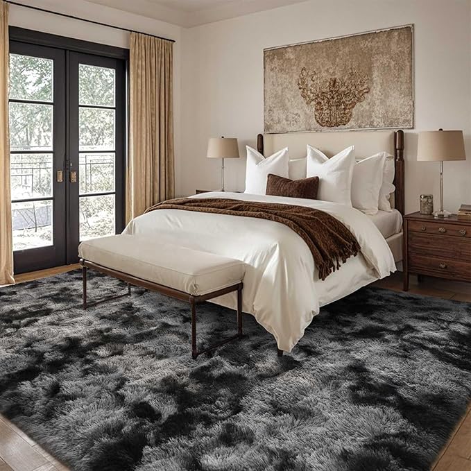 7x10 Ft Extra Large Shag Rugs for Living Room, Tie Dyed Ultra Soft Fluffy Furry - Image 3