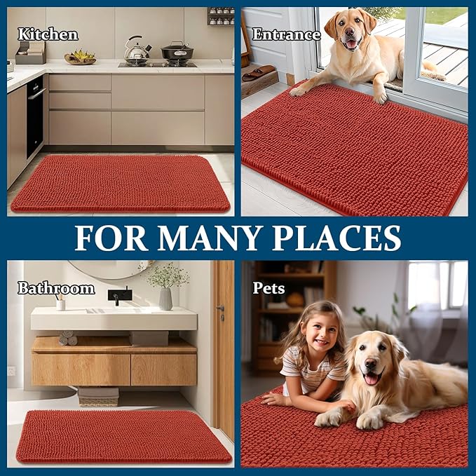 OLANLY Dog Door Mat for Muddy Paws 24x16, Absorbs Moisture and Dirt, Absorbent - Image 8