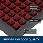 Smiry Front Door Mat Outside Entrance, Heavy Duty Natural Rubber Doormat - Image 3