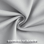 Yakamok Light Grey Room Darkening 100% Blackout Curtains Grommet Extra Wide - Image 6