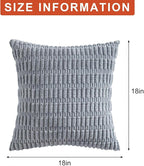 Pack of 2 Corduroy Decorative Throw Pillow Covers 18x18 InchSoft Boho Striped - Image 7