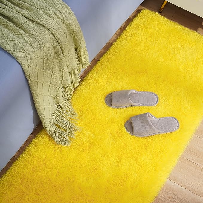 Amearea Shag Fluffy Runner Rug for Bedroom Girls Living Room, 2x6 Feet Extra - Image 8