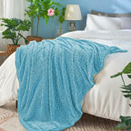 inhand Blue Fleece Twin Blanket, Super Soft Flannel Cozy Blankets - Image 3