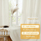 LAMIT Natural Linen Curtains 63 Inch Length - Image 9