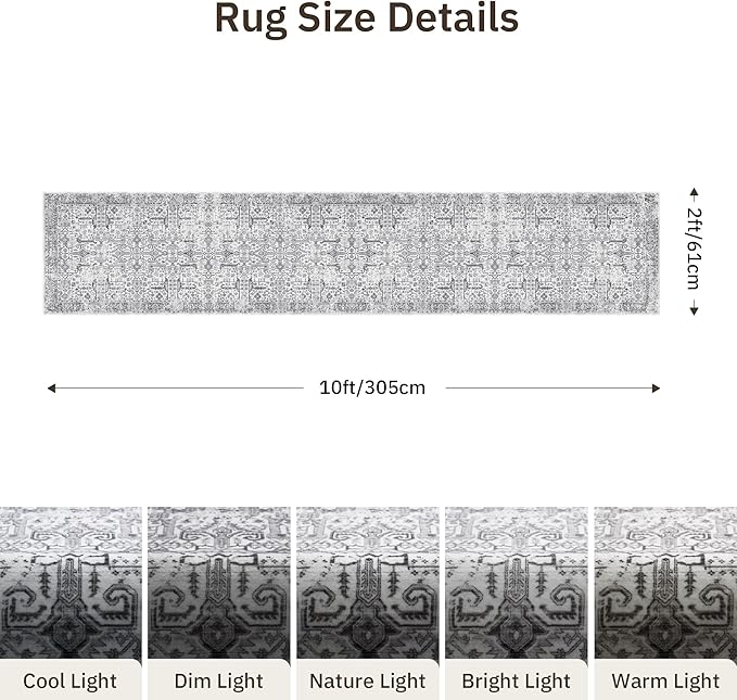 Hallway Washable Runner Rug 2x10 - Image 2