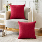 MIULEE Pack of 2 Red Couch Throw Pillow Covers 20x20 Inch Soft Polyester - Image 4