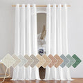NICETOWN Linen White Curtains 84 inch Length 2 Panels Set, Grommet Thick Flax by NICETOWN