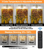 Picture Light for Wall,Battery Operated Art Lights for Painting,3 Color and Brightness, Adjustable Wireless Portrait Lights with Remote for Artwork,Bookcase,Photo Frames(Antique Bronze, 12inch)