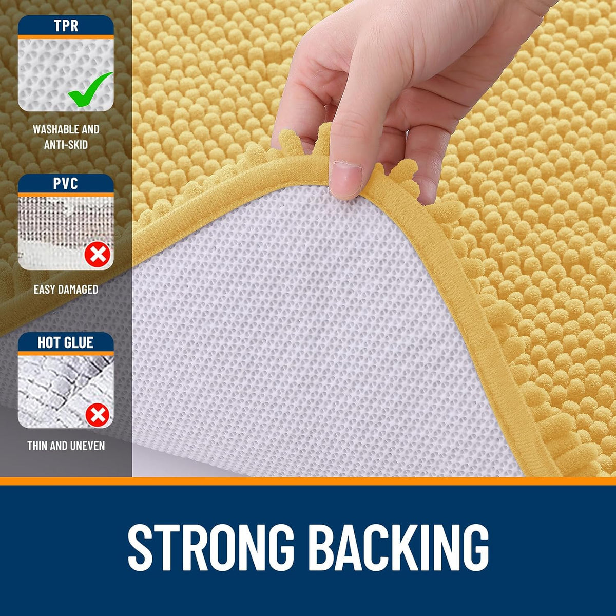OLANLY Bathroom Rugs 36x24, Extra Soft Absorbent Chenille Bath Rugs