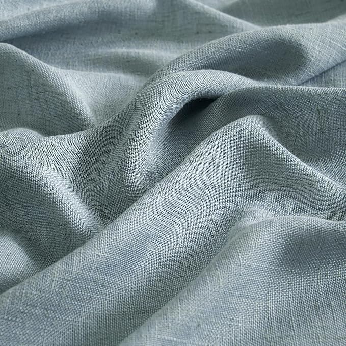 MIULEE Dusty Blue Linen Curtains 96 Inch Long 2 Panels - Image 3