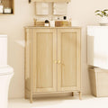 Fluted Bathroom Storage Cabinet with 2 Doors & Shelf, Natural