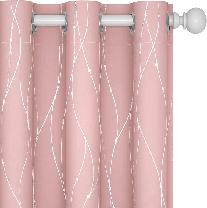 Deconovo Pink Curtains, Thermal Insulated Soundproof Curtain, 45 x 45 Inch Long by Deconovo