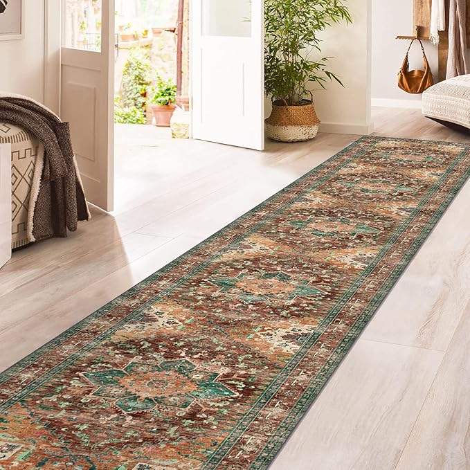 Yamaziot Washable Runner Rug, 2x12 Non-Slip Boho Vintage Hallway Rug Runner - Image 5