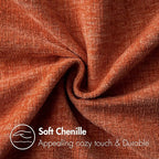 MIULEE Pack of 2 Rust Throw Pillow Covers 20x20 Inch Soft Chenille Pillow Covers - Image 2