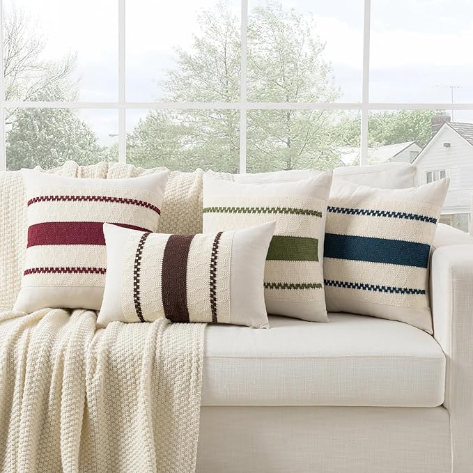 Fancy Homi Set of 1 Boho Olive Green Decorative Throw Pillow Cover 20x20 Inch - Image 6