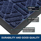 Smiry Front Door Mat Outside Entrance, Heavy Duty Sturdy Natural Rubber Doormat - Image 4