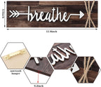 Jetec 4 Pieces Farmhouse Bathroom Decor Wall Art Soak Relax Unwind Breathe Wooden Signs with Arrow Rustic Vintage Country Bathroom Decor for Home Laundry Room(Brown)