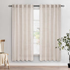 MIULEE Natural White Linen Curtains 72 Inch Length - Image 2