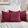 Fancy Homi 2 Packs Burgundy Lumbar Decorative Throw Pillow Covers 16x32 Inch by Fancy+Homi