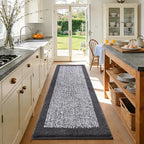 60x24 Long Bathroom Rugs Washable Non Slip, Dark Grey Bath Mat - Image 3