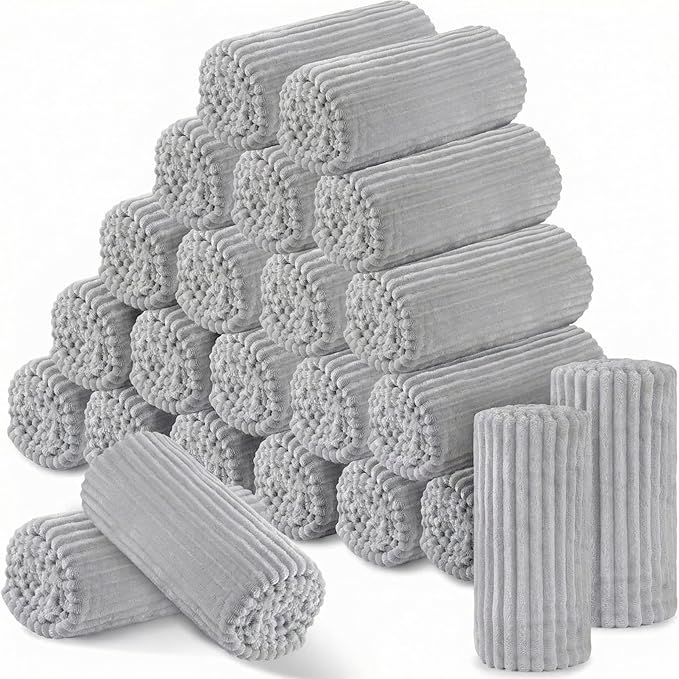 Buryeah 24 Pcs Flannel Throw Blanket Bulk 50 x 60 in Sleepover Blanket Outdoor by Buryeah