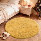 OLANLY Mustard Yellow Round Rugs - Image 3
