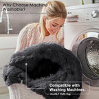 OLANLY Black Round Rugs for Bedroom - Image 3