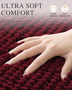 Smiry Thick Bathroom Rugs 24x16, Extra Soft Absorbent Chenille Bath Mat