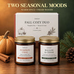 Fall Scented Candles Gift Set, 2 Pack 9oz, Pumpkin Chai & Balsam Cedar