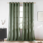 NICETOWN Forest Green Linen Curtains by NICETOWN