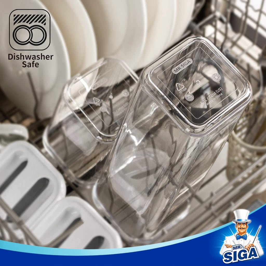 MR.SIGA 2 Pack Airtight Food Storage Container Set for Pantry Organization