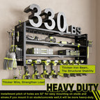 Power Tool Drill Holder Wall Mount, 4Tier Garage Organizer, Black