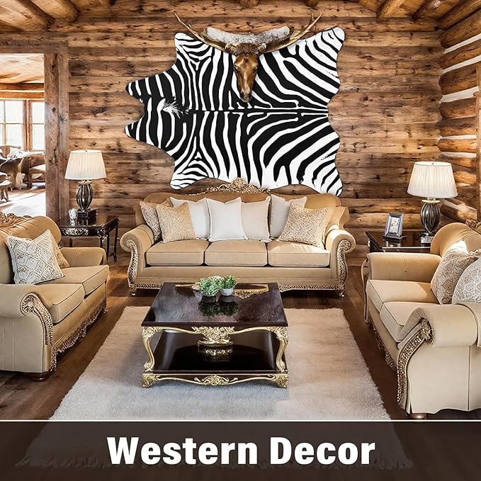 AROGAN Premium Faux Zebra Hide Rug 6.2 x 7 Feet, Sturdy and Large Size Zebra - Image 9