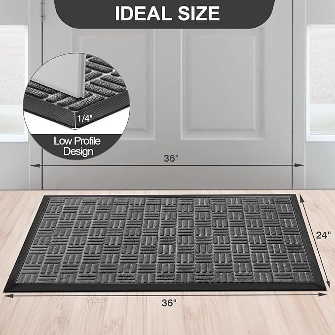 Mibao Front Door Mat, Heavy Duty Durable Welcome Mat - Image 2