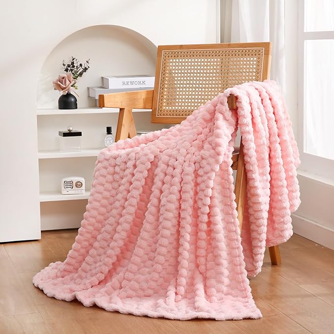 Light Pink Throw Blanket 50"×70" inches Gifts - Image 3