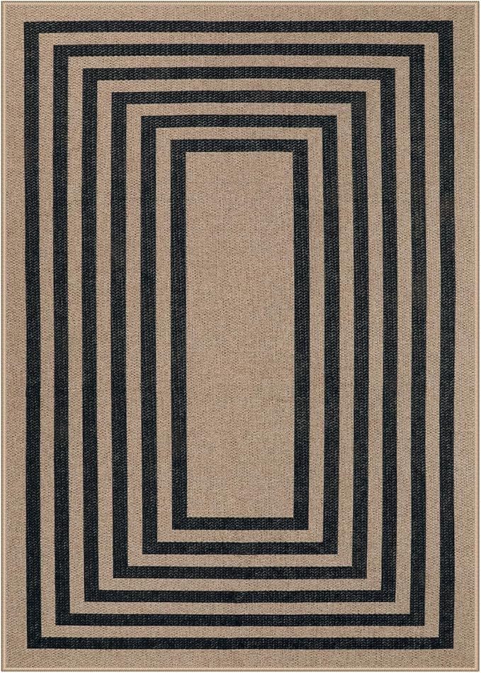 Lahome Enfys Modern Geometric Easy Jute Dining Room Rug, 5x7 Modern Rugs - Image 8