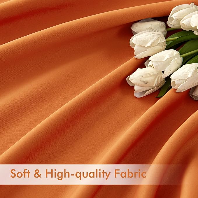 MIULEE Orange Back Tab Blackout Curtains 102 Inch Long 2 Panels Set - Image 6