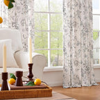 jinchan Linen Blend Curtain Floral Curtains - Image 8