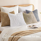 decorUhome Throw Pillow Covers 22x22 Inch Set of 2, Soft Plush Faux Wool Khaki - Image 5