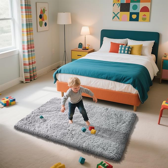 Shag Area Rug for Bedroom 3x5, Soft Fuzzy Rug Non-Shedding Indoor Plush Carpet - Image 7