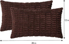 Pack of 2 Corduroy Decorative Throw Pillow Covers 12x20 InchSoft Boho Striped - Image 4