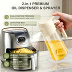Pure Future 2-in-1 Olive Oil Sprayer for Cooking, Dispenser Bottle (White)